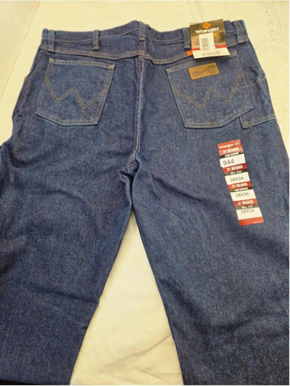 Wrangler FR Flame Resistant Jeans Men 38x34 Relaxed Fit Utility Work NWT #944